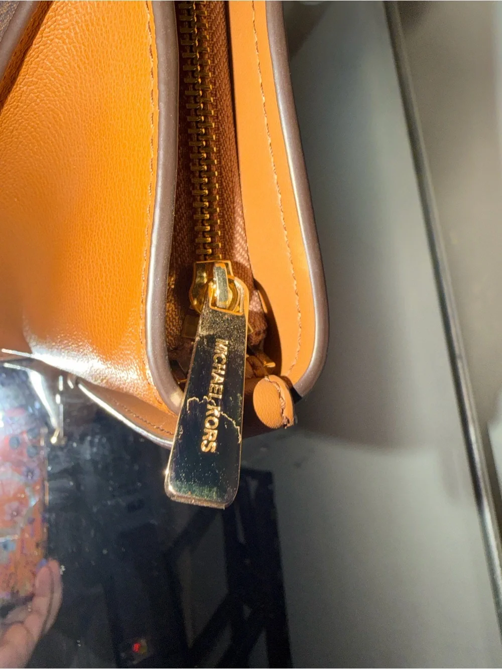 Michael Kors Avril Leather Satchel Crossbody Bag